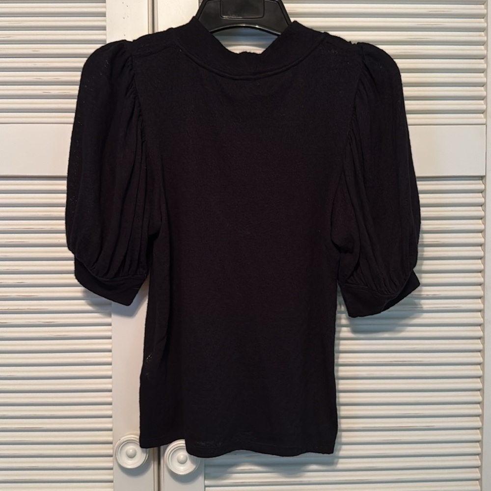 FREE PEOPLE Puff Sleeve Stretchy Sweater Top - Picture 2 of 6